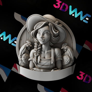 FARM GIRL 3d stl - 3DWave.us